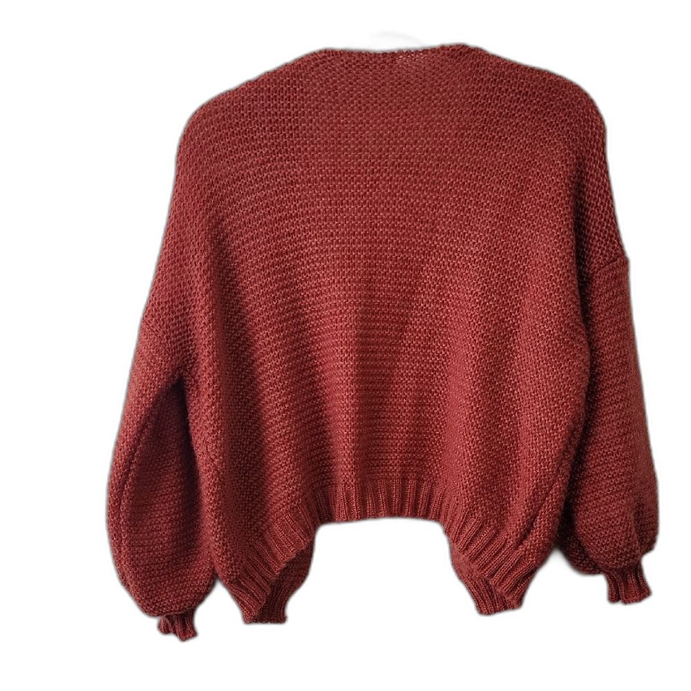 Cozy Rust Open-Front Cardigan - Picture 2 of 12